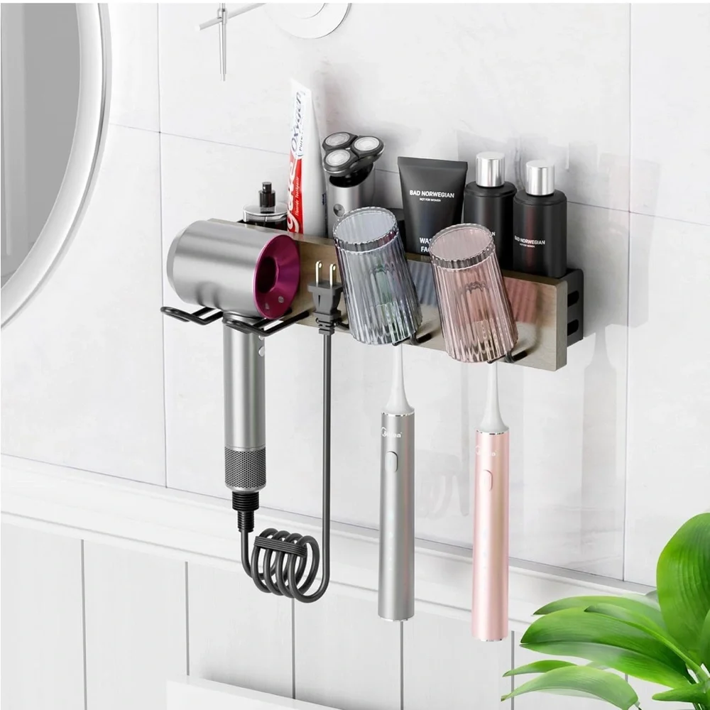 *NIB Hair Dryer Holder,Wall-Mounted Bathroom Organizer